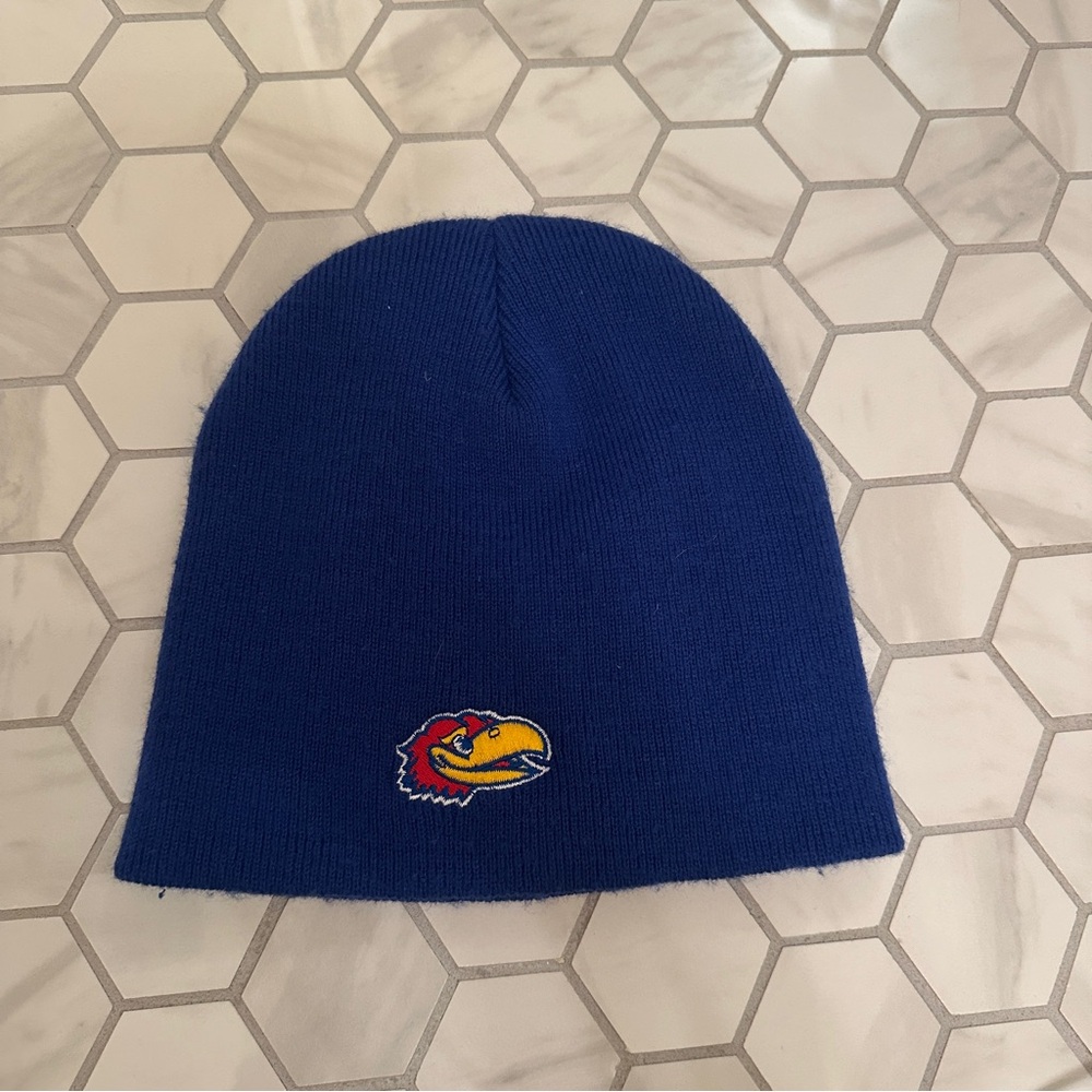 Vintage Kansas Jayhawks Blue Embroidered Beanie